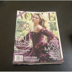 Vogue Magazine – September 2011 – Kate Moss Cover – No Label- DAMAGED